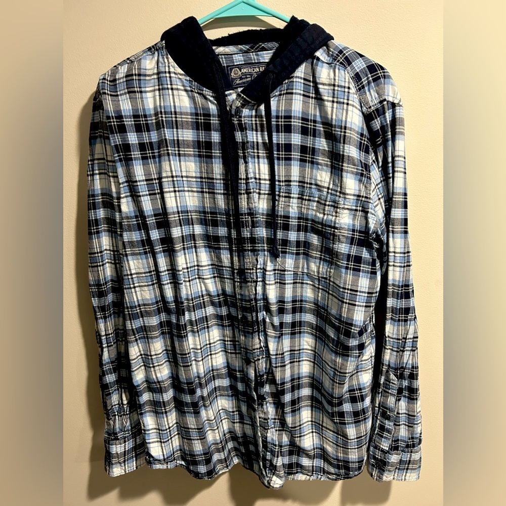 American Rag flannel Hoodie size Large